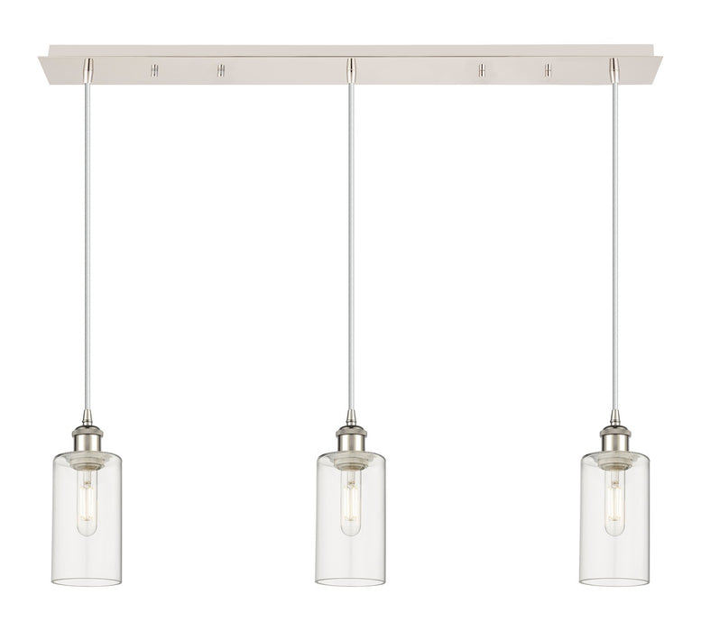 Innovations - 123B-3P-PN-G434-7CL - Three Light Linear Pendant - Downtown Urban - Polished Nickel