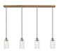 Innovations - 124B-4P-BB-G434-7SDY - Four Light Linear Pendant - Downtown Urban - Brushed Brass