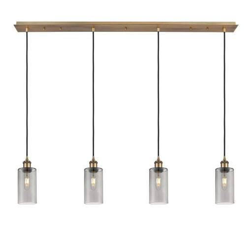 Innovations - 124B-4P-BB-G434-7SM - Four Light Linear Pendant - Downtown Urban - Brushed Brass