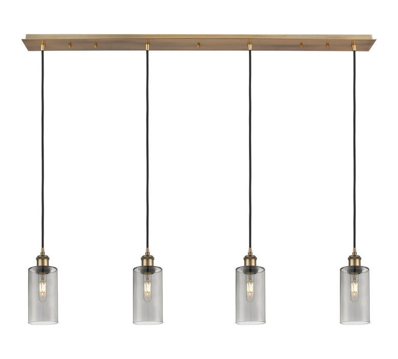 Innovations - 124B-4P-BB-G434-7SM - Four Light Linear Pendant - Downtown Urban - Brushed Brass