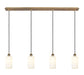 Innovations - 124B-4P-BB-G434-7WH - Four Light Linear Pendant - Downtown Urban - Brushed Brass