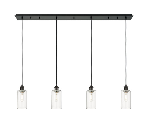 Innovations - 124B-4P-BK-G434-7CL - Four Light Linear Pendant - Downtown Urban - Matte Black