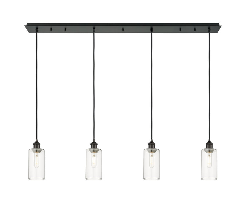 Innovations - 124B-4P-BK-G434-7CL - Four Light Linear Pendant - Downtown Urban - Matte Black