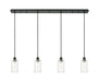 Innovations - 124B-4P-BK-G434-7CL - Four Light Linear Pendant - Downtown Urban - Matte Black