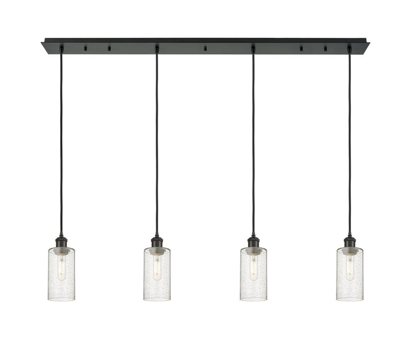 Innovations - 124B-4P-BK-G434-7SDY - Four Light Linear Pendant - Downtown Urban - Matte Black