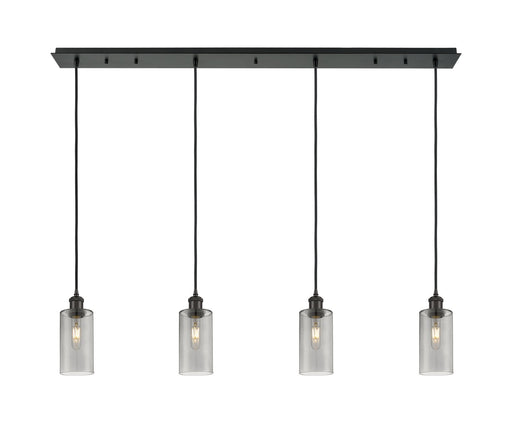 Innovations - 124B-4P-BK-G434-7SM - Four Light Linear Pendant - Downtown Urban - Matte Black