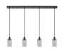 Innovations - 124B-4P-BK-G434-7SM - Four Light Linear Pendant - Downtown Urban - Matte Black