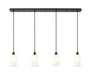 Innovations - 124B-4P-BK-G434-7WH - Four Light Linear Pendant - Downtown Urban - Matte Black