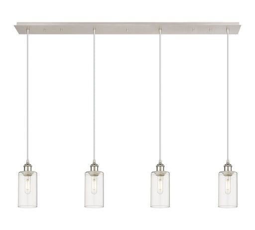 Innovations - 124B-4P-PN-G434-7CL - Four Light Linear Pendant - Downtown Urban - Polished Nickel