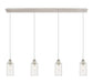 Innovations - 124B-4P-PN-G434-7CL - Four Light Linear Pendant - Downtown Urban - Polished Nickel