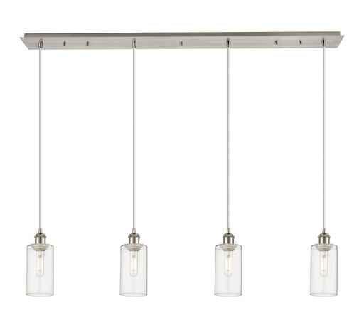 Innovations - 124B-4P-SN-G434-7CL - Four Light Linear Pendant - Downtown Urban - Brushed Satin Nickel