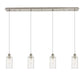 Innovations - 124B-4P-SN-G434-7CL - Four Light Linear Pendant - Downtown Urban - Brushed Satin Nickel