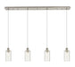 Innovations - 124B-4P-SN-G434-7SDY - Four Light Linear Pendant - Downtown Urban - Brushed Satin Nickel