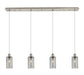 Innovations - 124B-4P-SN-G434-7SM - Four Light Linear Pendant - Downtown Urban - Brushed Satin Nickel