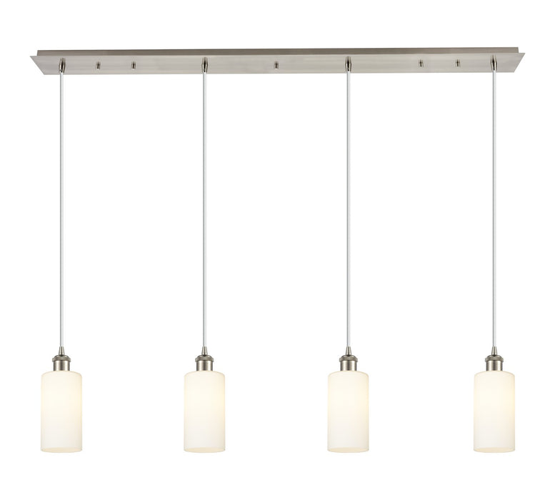 Innovations - 124B-4P-SN-G434-7WH - Four Light Linear Pendant - Downtown Urban - Brushed Satin Nickel