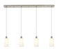 Innovations - 124B-4P-SN-G434-7WH - Four Light Linear Pendant - Downtown Urban - Brushed Satin Nickel