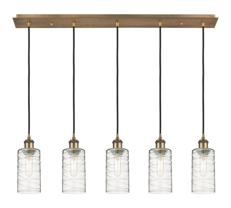 Innovations - 125B-5P-BB-G434-7DE - Five Light Linear Pendant - Downtown Urban - Brushed Brass