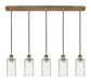 Innovations - 125B-5P-BB-G434-7DE - Five Light Linear Pendant - Downtown Urban - Brushed Brass