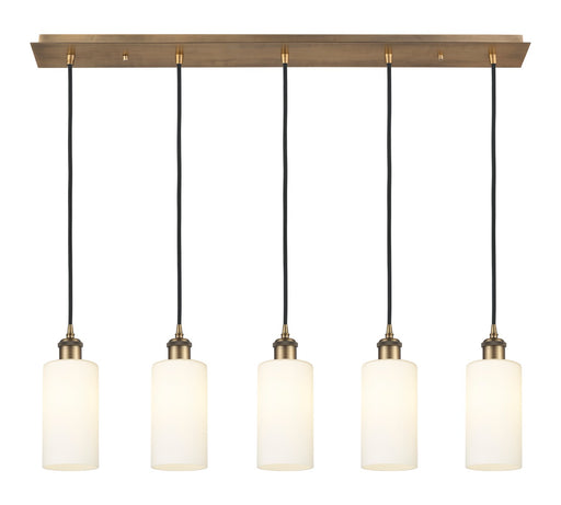 Innovations - 125B-5P-BB-G434-7WH - Five Light Linear Pendant - Downtown Urban - Brushed Brass