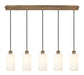 Innovations - 125B-5P-BB-G434-7WH - Five Light Linear Pendant - Downtown Urban - Brushed Brass