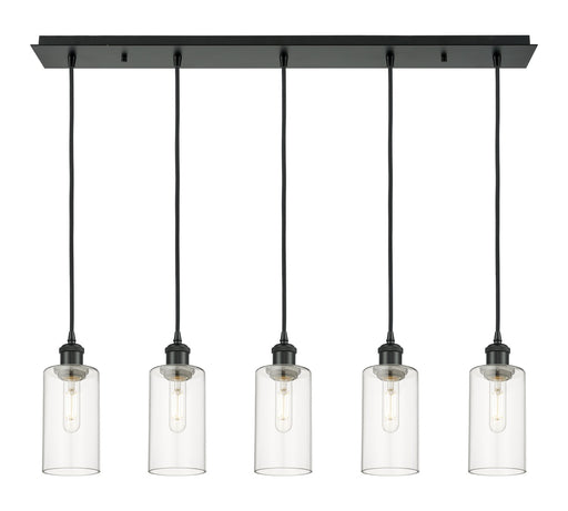 Innovations - 125B-5P-BK-G434-7CL - Five Light Linear Pendant - Downtown Urban - Matte Black