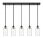 Innovations - 125B-5P-BK-G434-7CL - Five Light Linear Pendant - Downtown Urban - Matte Black