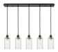 Innovations - 125B-5P-BK-G434-7SDY - Five Light Linear Pendant - Downtown Urban - Matte Black