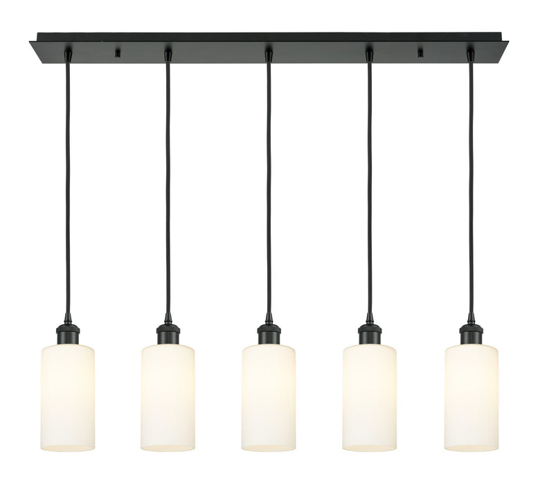 Innovations - 125B-5P-BK-G434-7WH - Five Light Linear Pendant - Downtown Urban - Matte Black