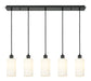 Innovations - 125B-5P-BK-G434-7WH - Five Light Linear Pendant - Downtown Urban - Matte Black