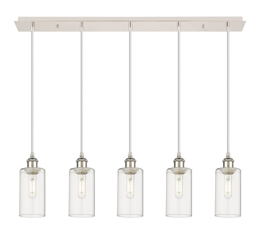 Innovations - 125B-5P-PN-G434-7CL - Five Light Linear Pendant - Downtown Urban - Polished Nickel