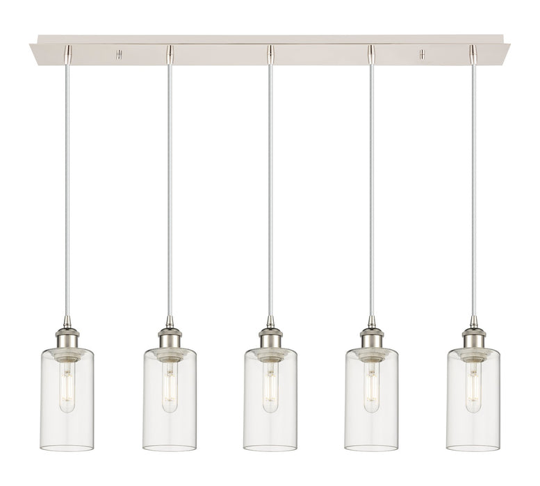 Innovations - 125B-5P-PN-G434-7CL - Five Light Linear Pendant - Downtown Urban - Polished Nickel