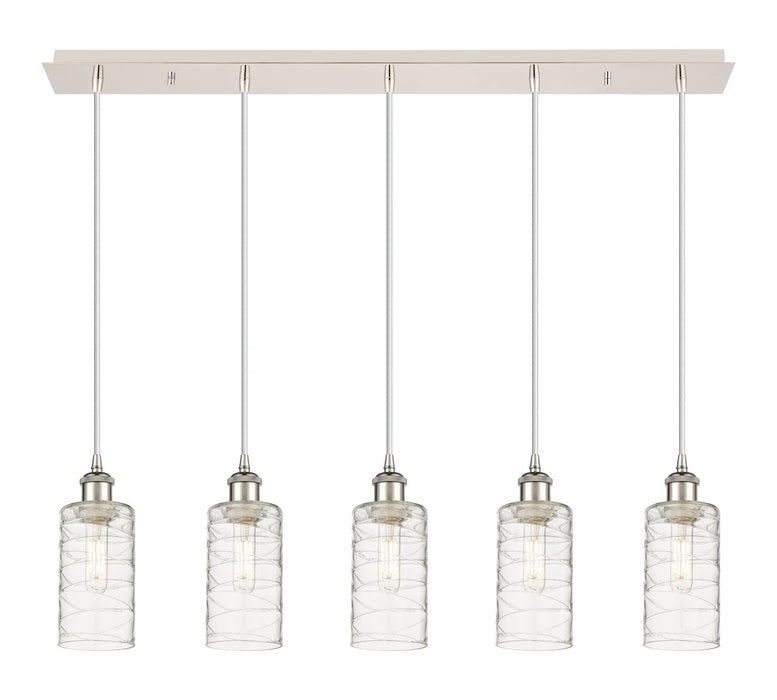 Innovations - 125B-5P-PN-G434-7DE - Five Light Linear Pendant - Downtown Urban - Polished Nickel