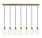 Innovations - 127B-7P-BB-G434-7CL - Seven Light Linear Pendant - Downtown Urban - Brushed Brass