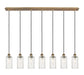 Innovations - 127B-7P-BB-G434-7SDY - Seven Light Linear Pendant - Downtown Urban - Brushed Brass