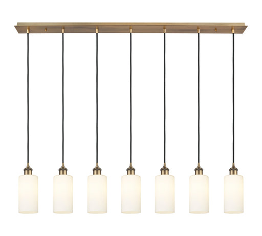 Innovations - 127B-7P-BB-G434-7WH - Seven Light Linear Pendant - Downtown Urban - Brushed Brass