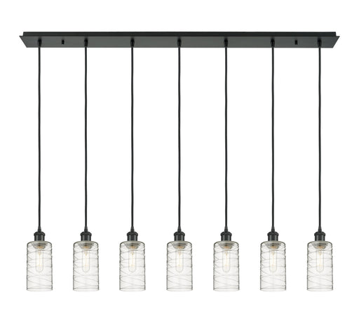 Innovations - 127B-7P-BK-G434-7DE - Seven Light Linear Pendant - Downtown Urban - Matte Black