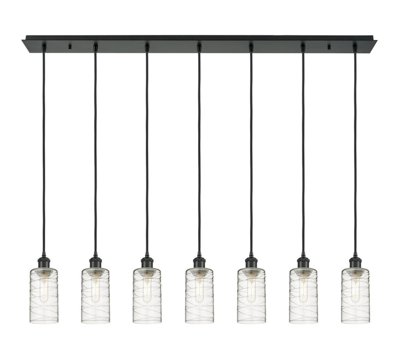 Innovations - 127B-7P-BK-G434-7DE - Seven Light Linear Pendant - Downtown Urban - Matte Black