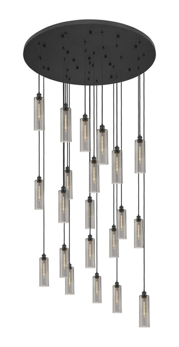 Innovations - 148BK-B-21P-BK-G434-12SM - 21 Light Pendant - Downtown Urban - Matte Black