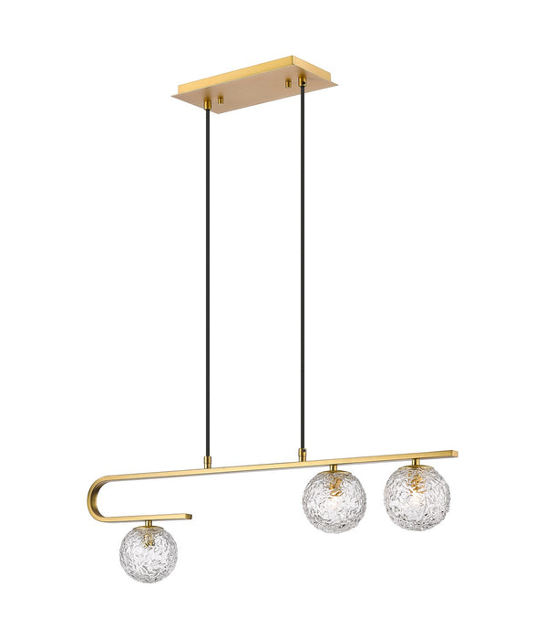 Innovations - 320-3I-BB-G320-5CL-BB - Three Light Island Pendant - Barrington - Brushed Brass