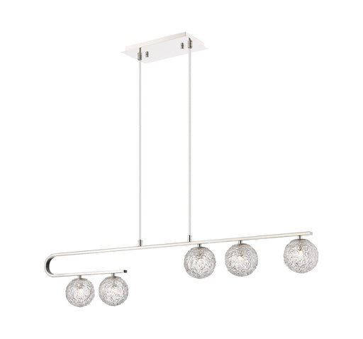 Innovations - 320-5I-PN-G320-5CL-PN - Five Light Island Pendant - Barrington - Polished Nickel