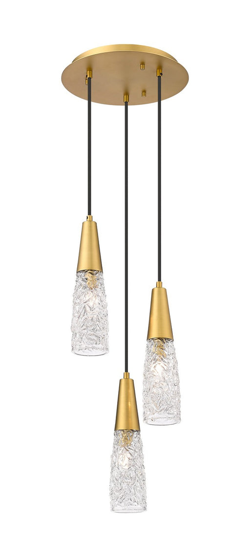 Innovations - 322-3P-BB-G322-3CL - Three Light Pendant - Amherst Brook - Brushed Brass