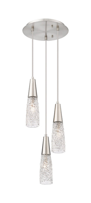 Innovations - 322-3P-SN-G322-3CL - Three Light Pendant - Amherst Brook - Brushed Satin Nickel