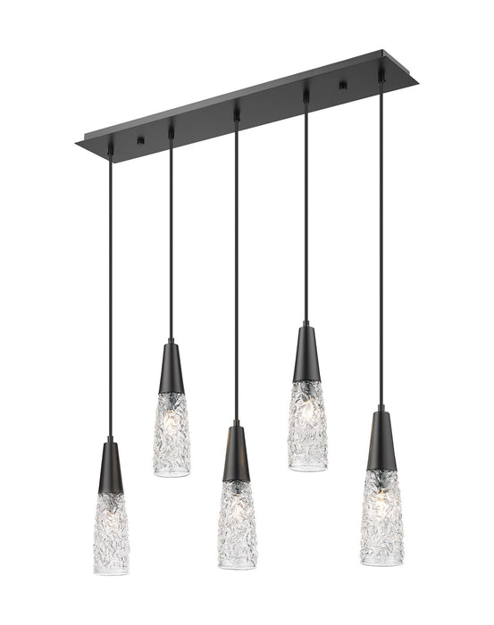 Innovations - 322-5I-BK-G322-3CL - Five Light Island Pendant - Amherst Brook - Matte Black