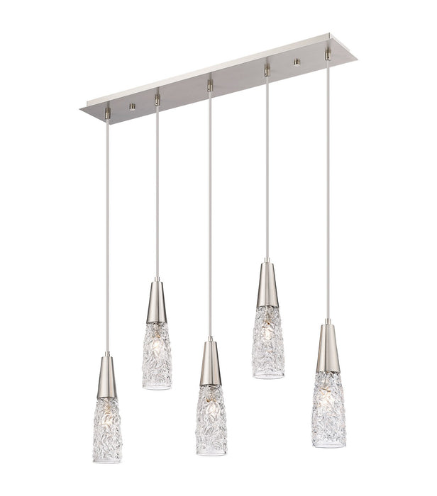 Innovations - 322-5I-SN-G322-3CL - Five Light Island Pendant - Amherst Brook - Brushed Satin Nickel