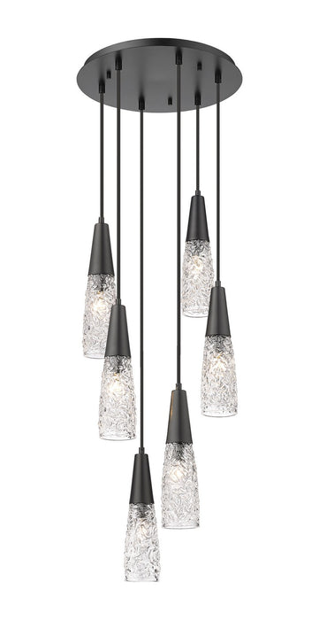 Innovations - 322-6P-BK-G322-3CL - Six Light Pendant - Amherst Brook - Matte Black