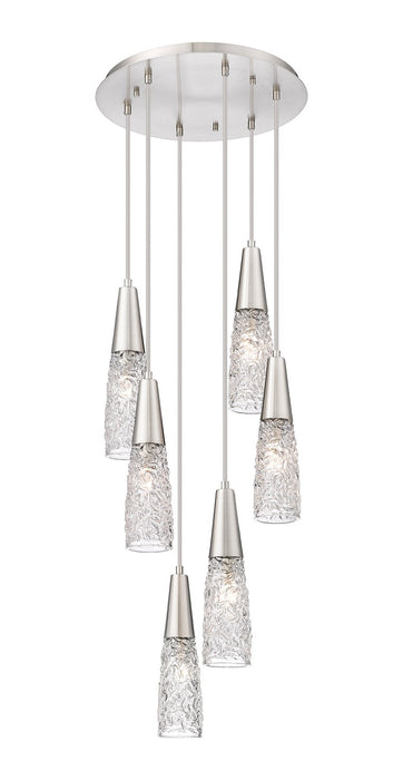 Innovations - 322-6P-SN-G322-3CL - Six Light Pendant - Amherst Brook - Brushed Satin Nickel