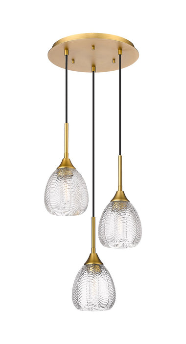 Innovations - 323-3P-BB-G323-6CL - Three Light Pendant - Berkshire - Brushed Brass