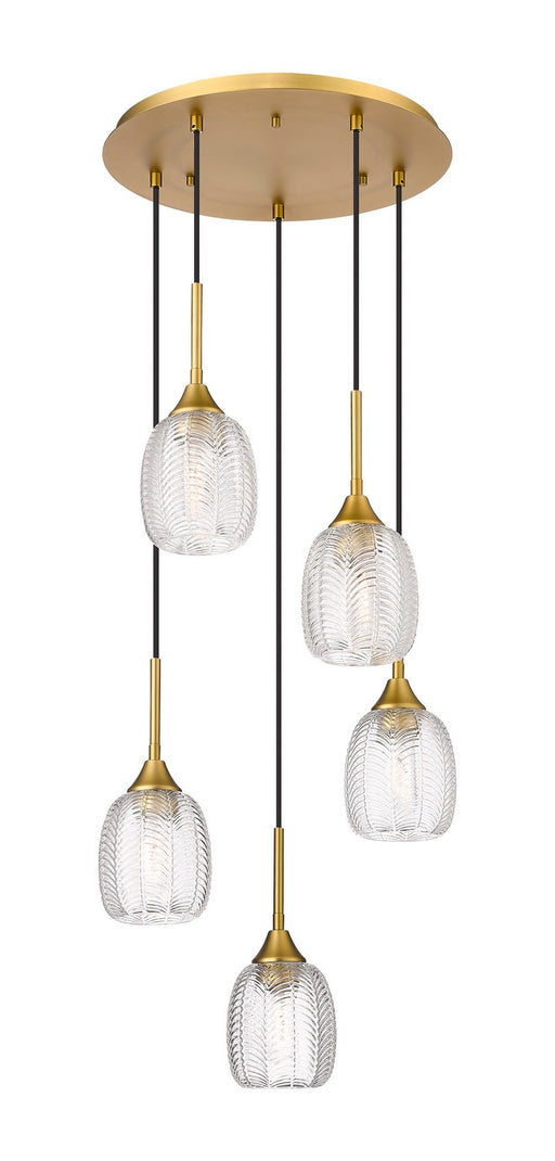 Innovations - 323-5P-BB-G323-5CL - Five Light Pendant - Berkshire - Brushed Brass