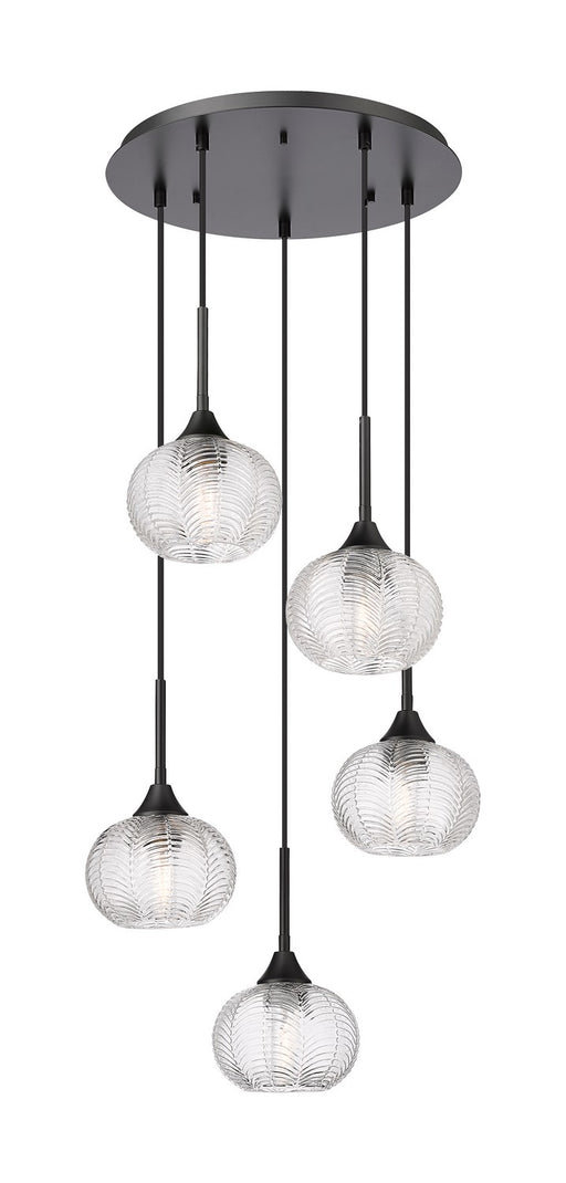 Innovations - 323-5P-BK-G323-7CL - Five Light Pendant - Berkshire - Matte Black