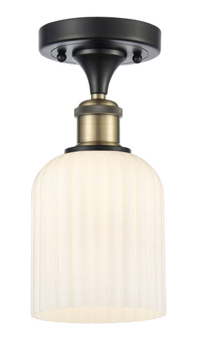 Ballston One Light Semi-Flush Mount Black Antique Brass